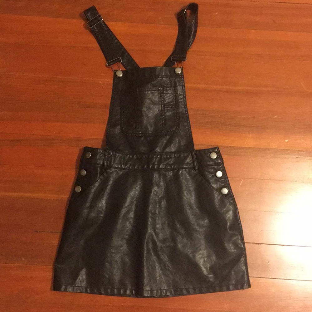 Forever 21 leather overall dress